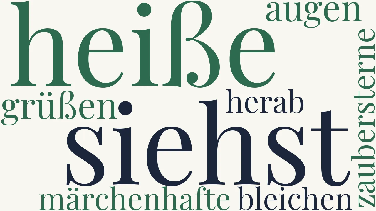 Wortwolke zu Wieder grüßen Deine Augen
