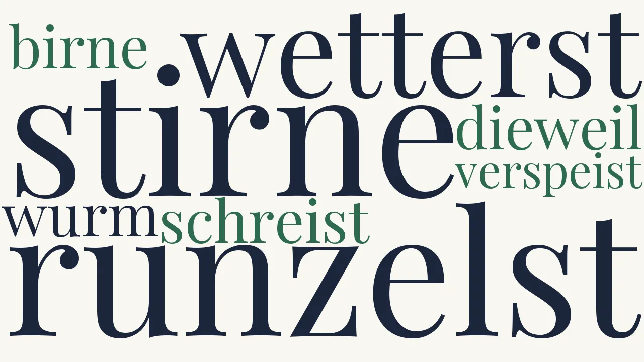 Wortwolke zu An einen Hypochonder