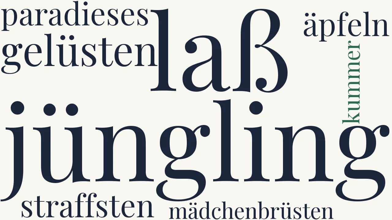 Wortwolke zu An einen Jüngling