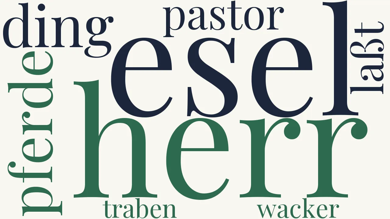 Wortwolke zu Begnüge dich mit Pferden!