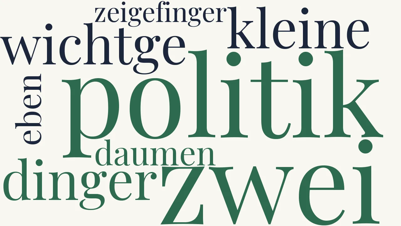 Wortwolke zu In Politik zwei wichtge kleine Dinger