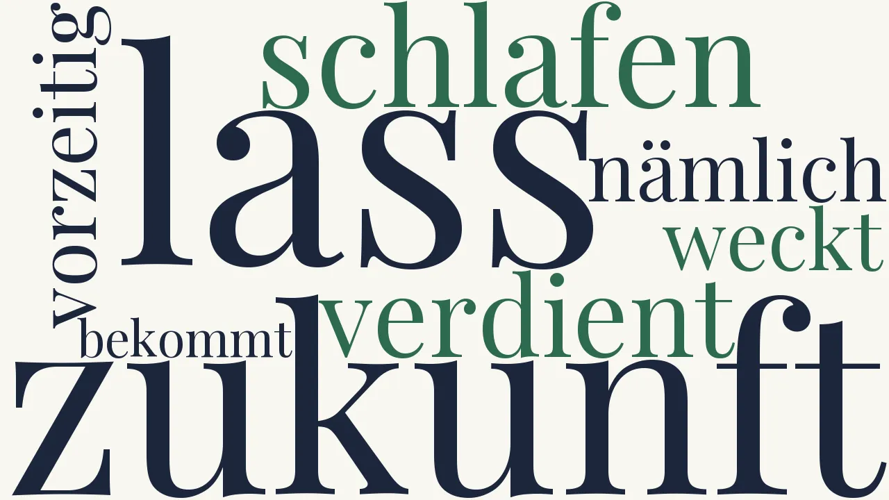 Wortwolke zu Lass doch die Zukunft schlafen