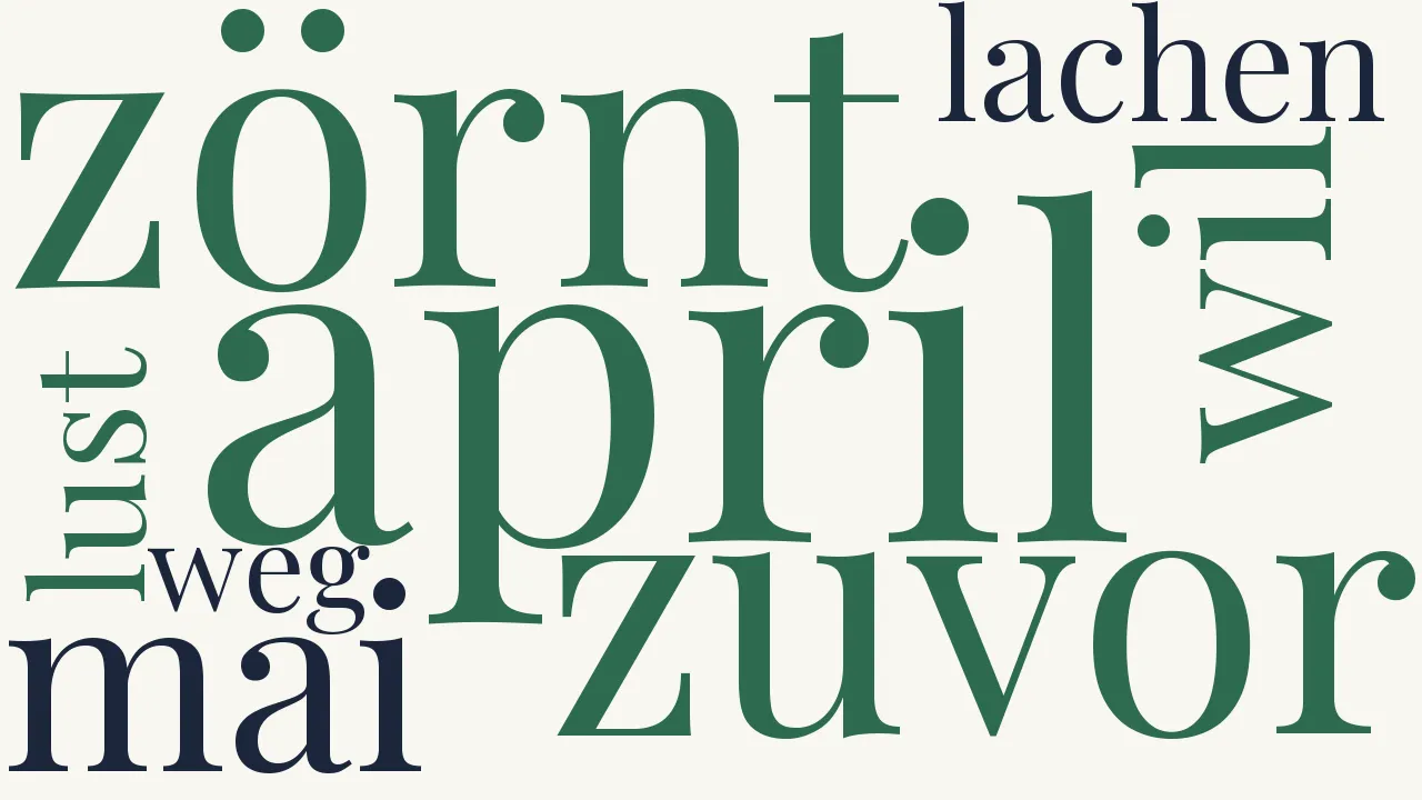 Wortwolke zu April und May