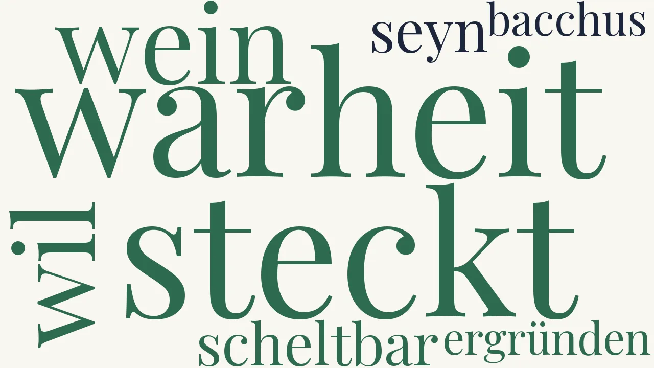 Wortwolke zu Die Warheit im Wein