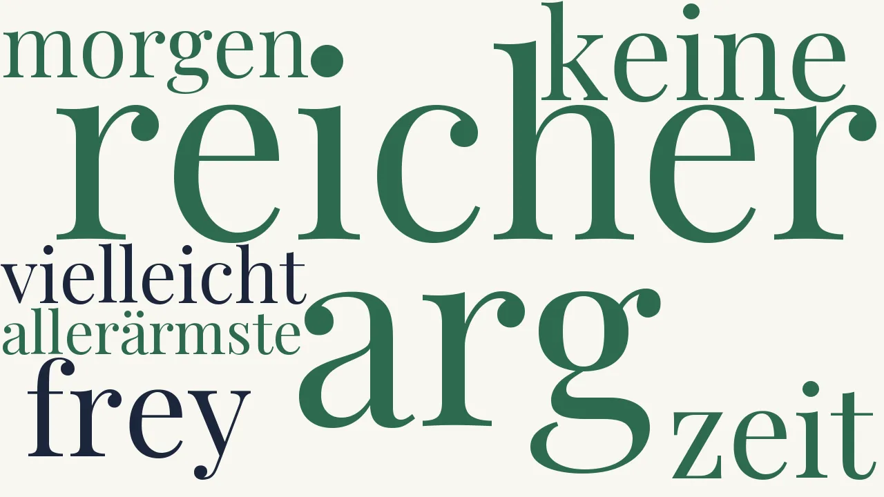 Wortwolke zu Elendes Reichthum