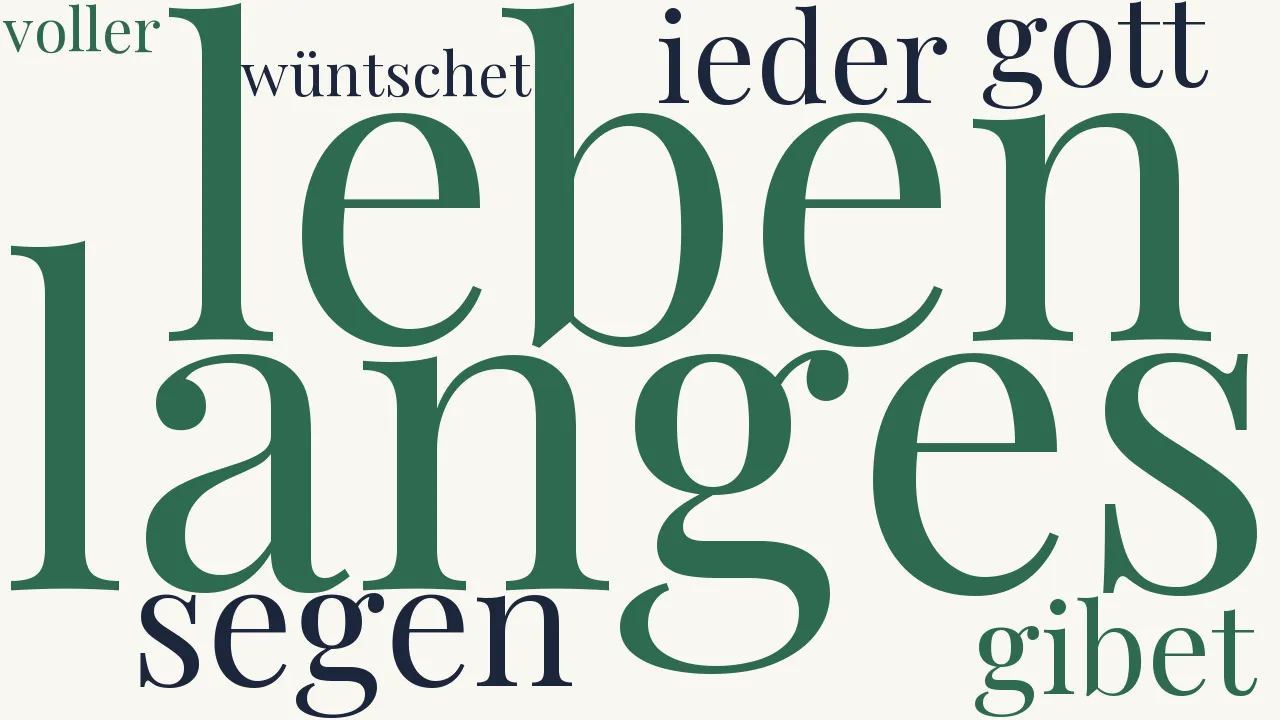 Wortwolke zu Langes Leben
