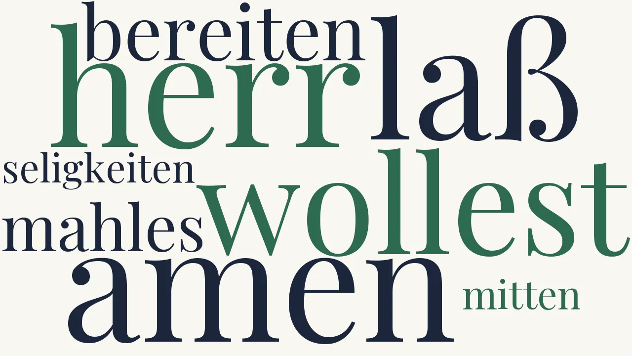 Wortwolke zu Herr, Du wollest uns bereiten