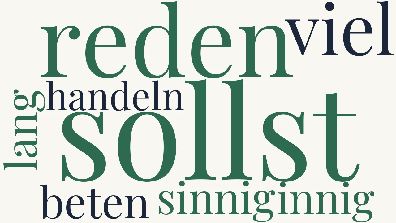 Wortwolke zu Du sollst reden