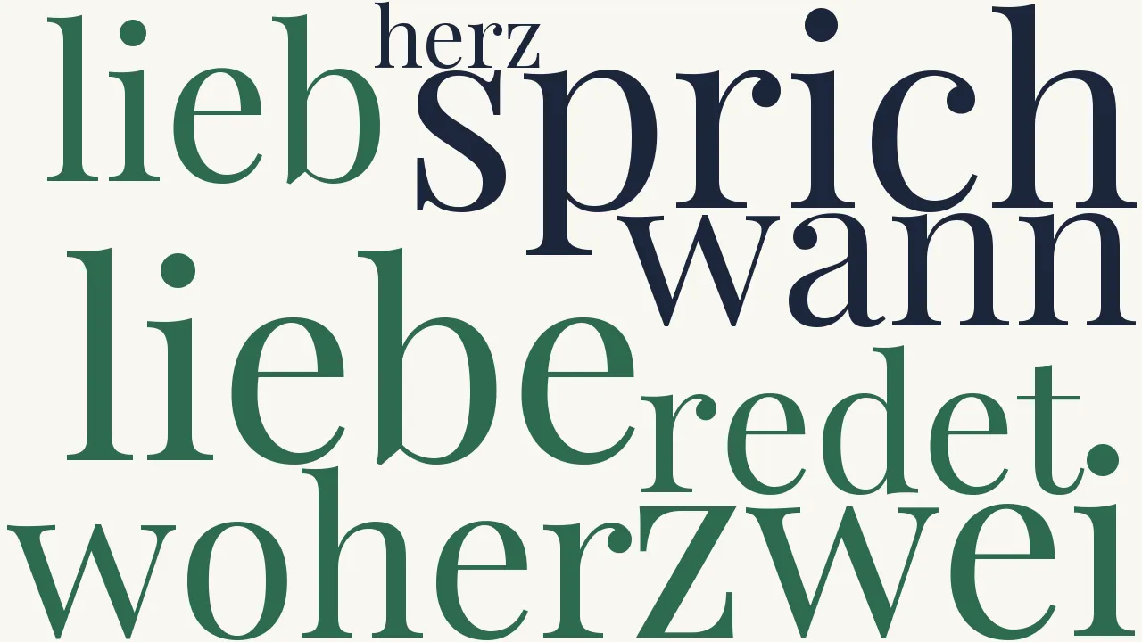 Wortwolke zu Mein Herz, ich will dich fragen