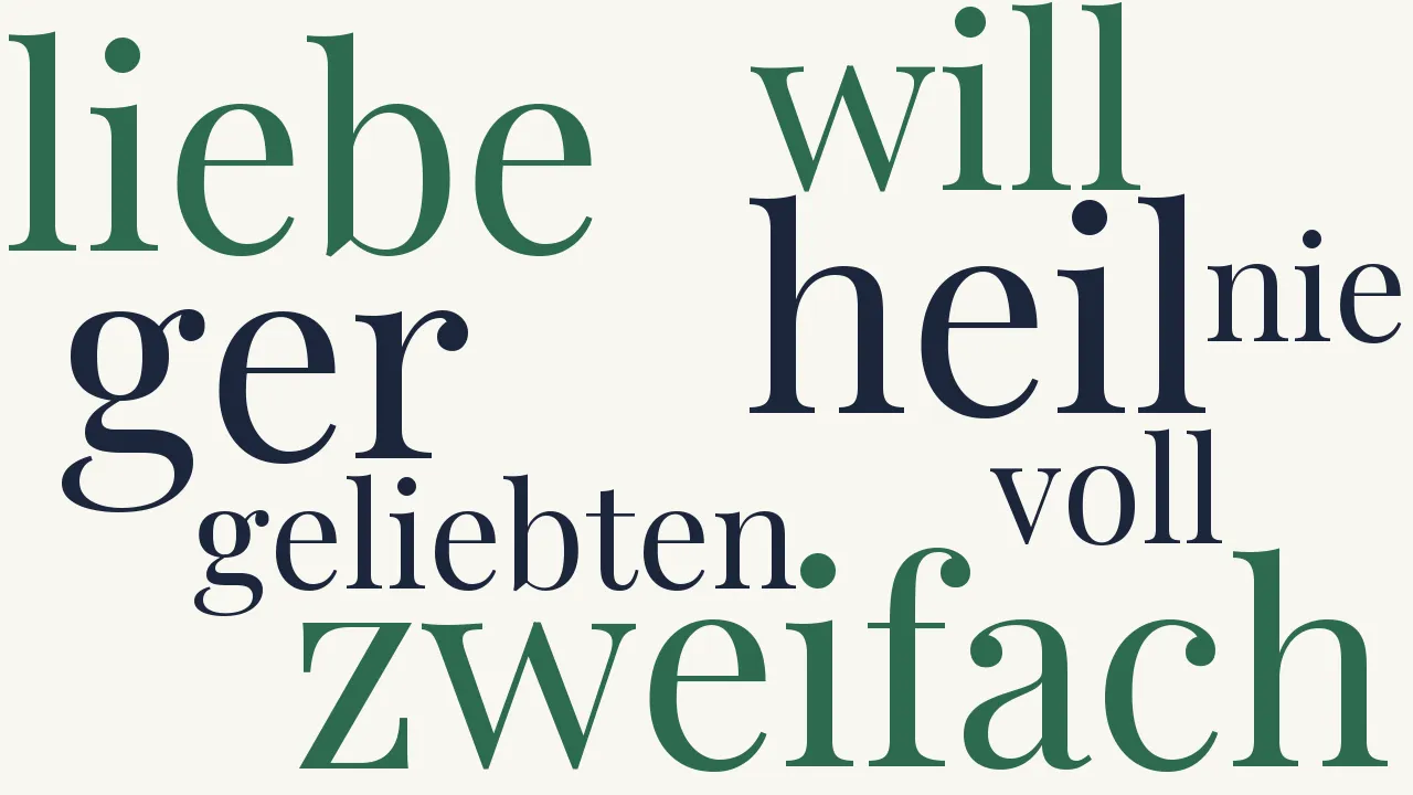 Wortwolke zu Zweifach ist Liebe