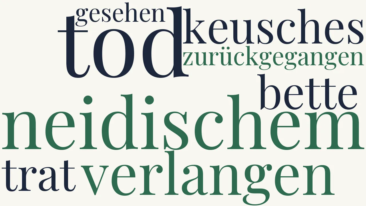 Wortwolke zu Auf die Genesung eines schönen Mädchens