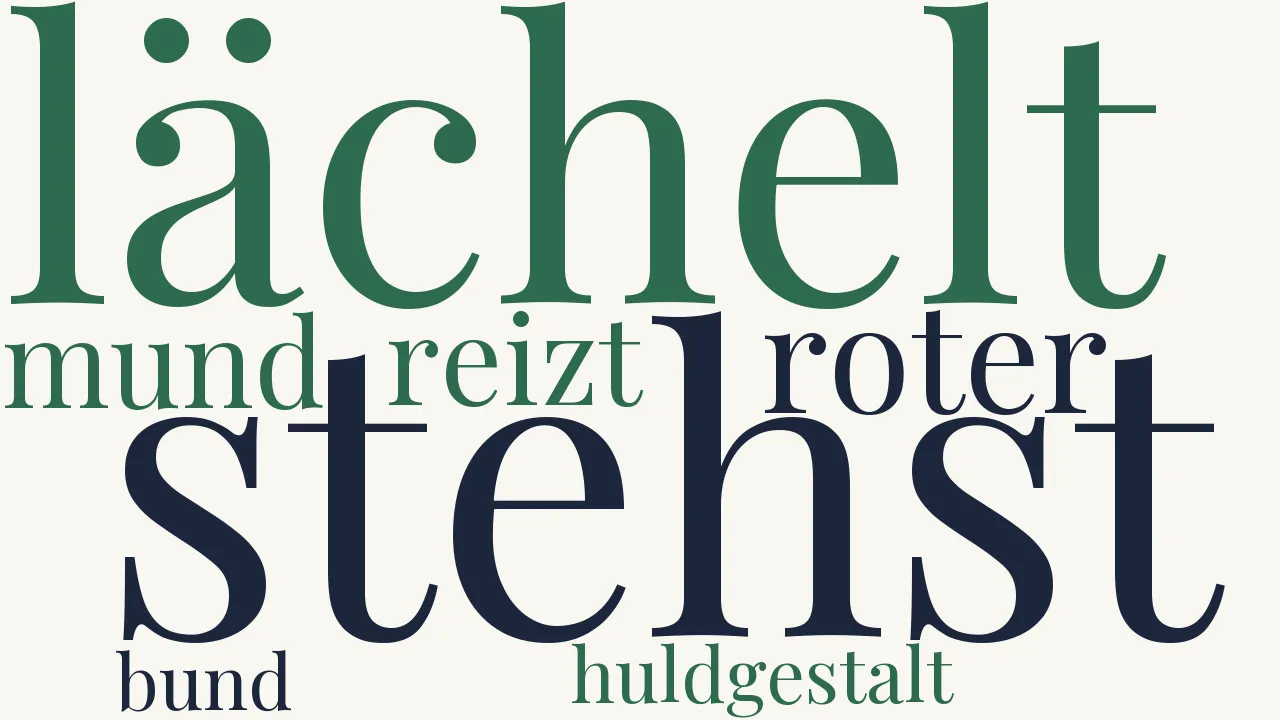 Wortwolke zu Auf ein sehr schönes junge Mädchen