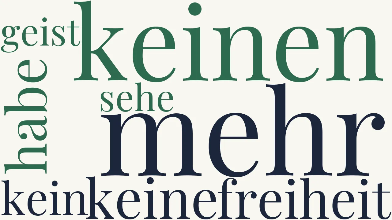 Wortwolke zu Mein Dichten und Trachten