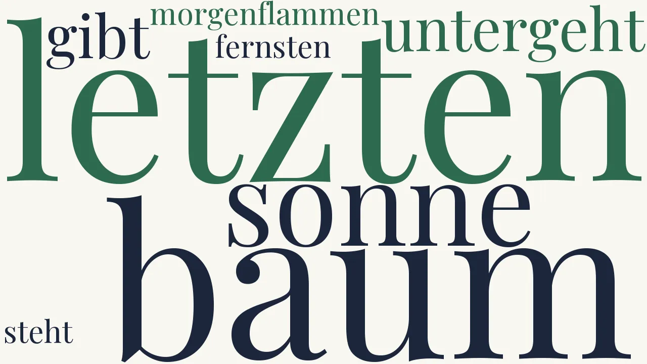 Wortwolke zu Der letzte Baum