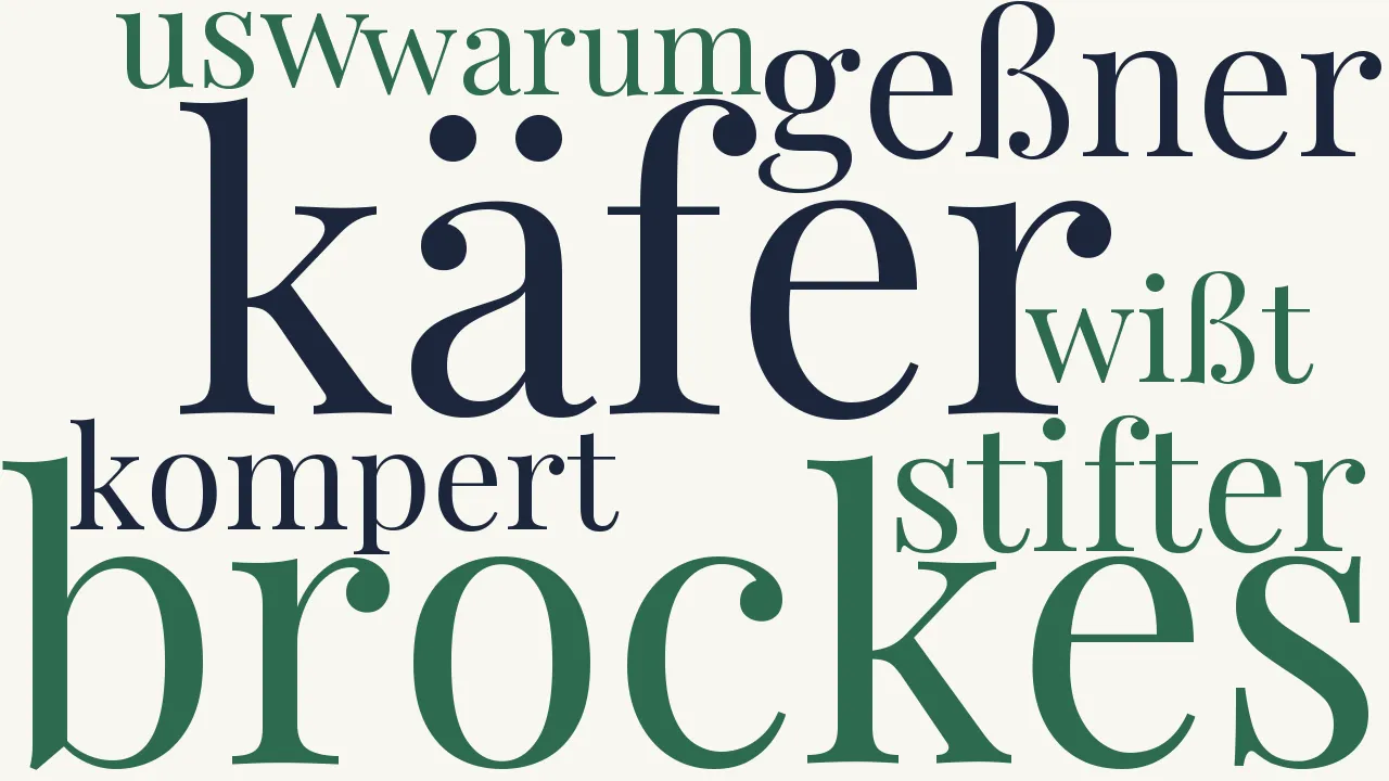 Wortwolke zu Die alten Naturdichter und die neuen