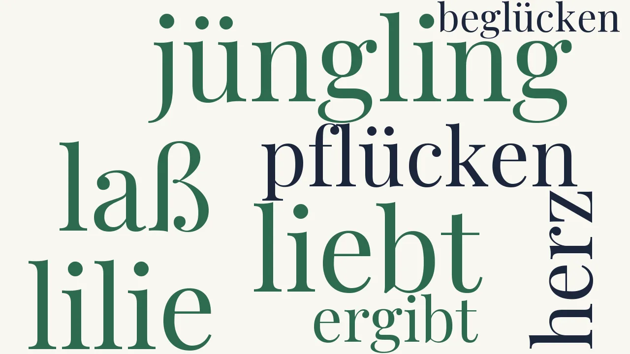 Wortwolke zu Liebesprobe