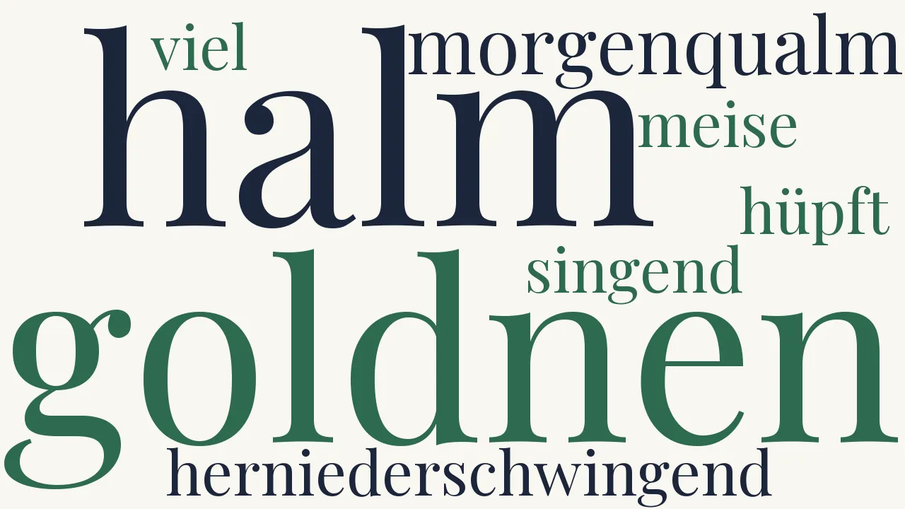 Wortwolke zu Meisenglück