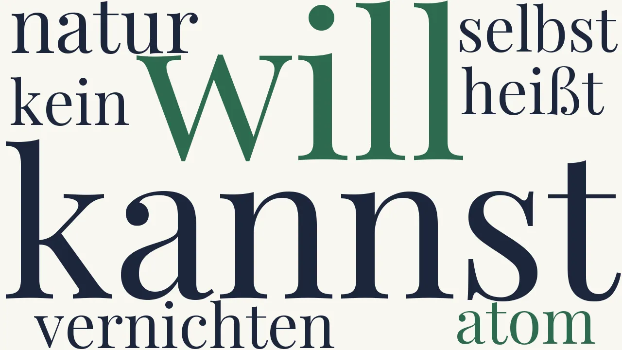Wortwolke zu Natur, du kannst mich nicht vernichten