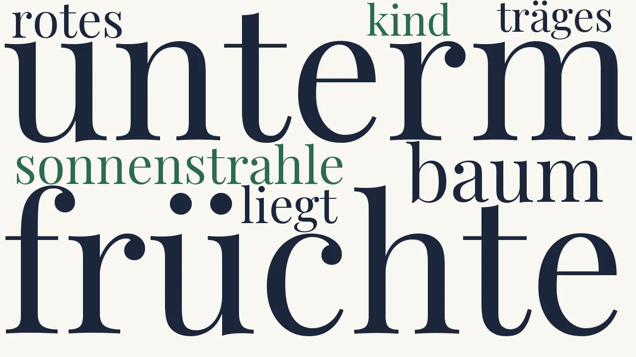Wortwolke zu Unterm Baum