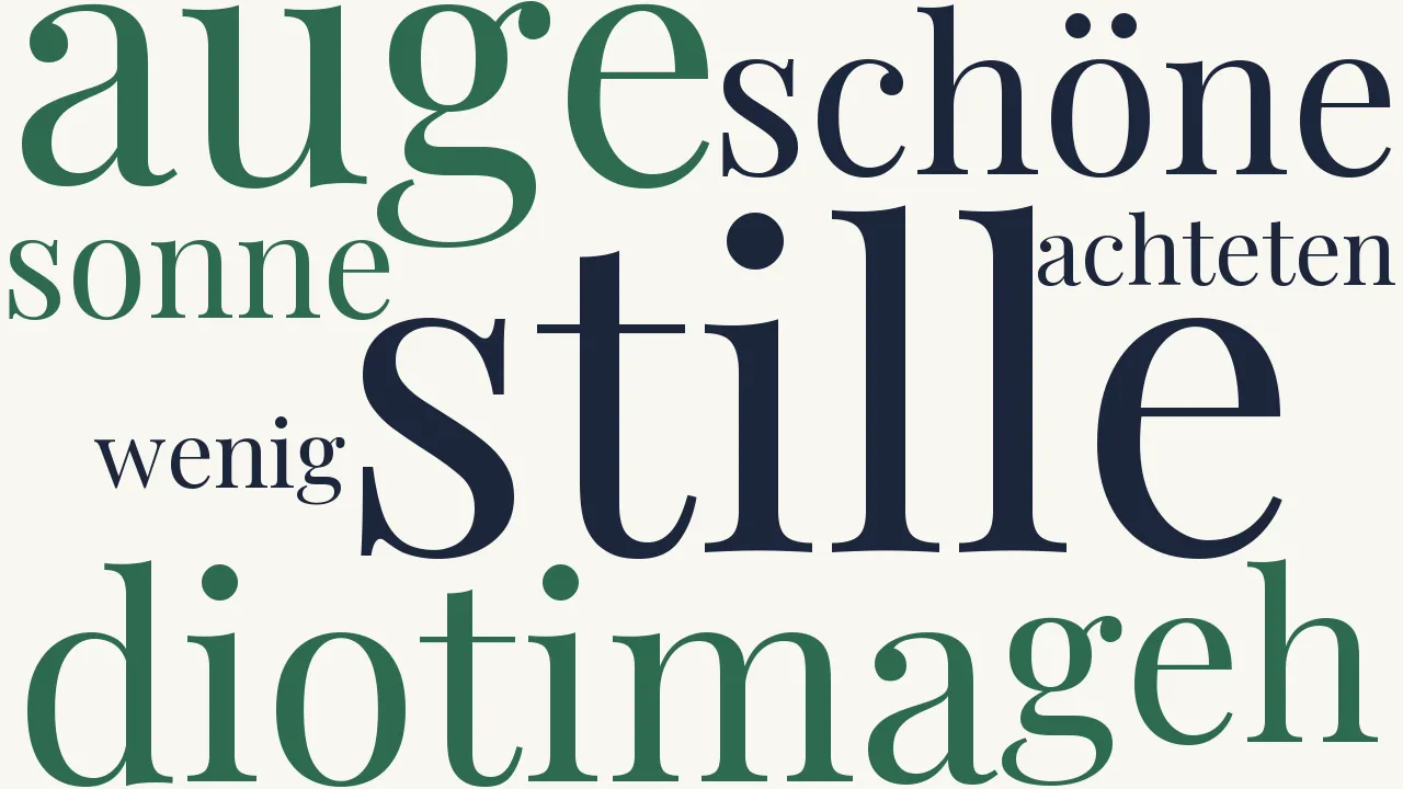 Wortwolke zu Geh unter, schöne Sonne...
