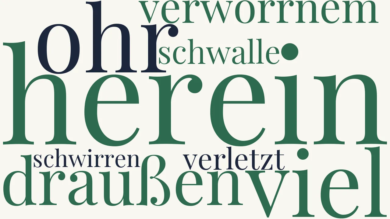 Wortwolke zu Herein von draußen in verworrnem Schwalle