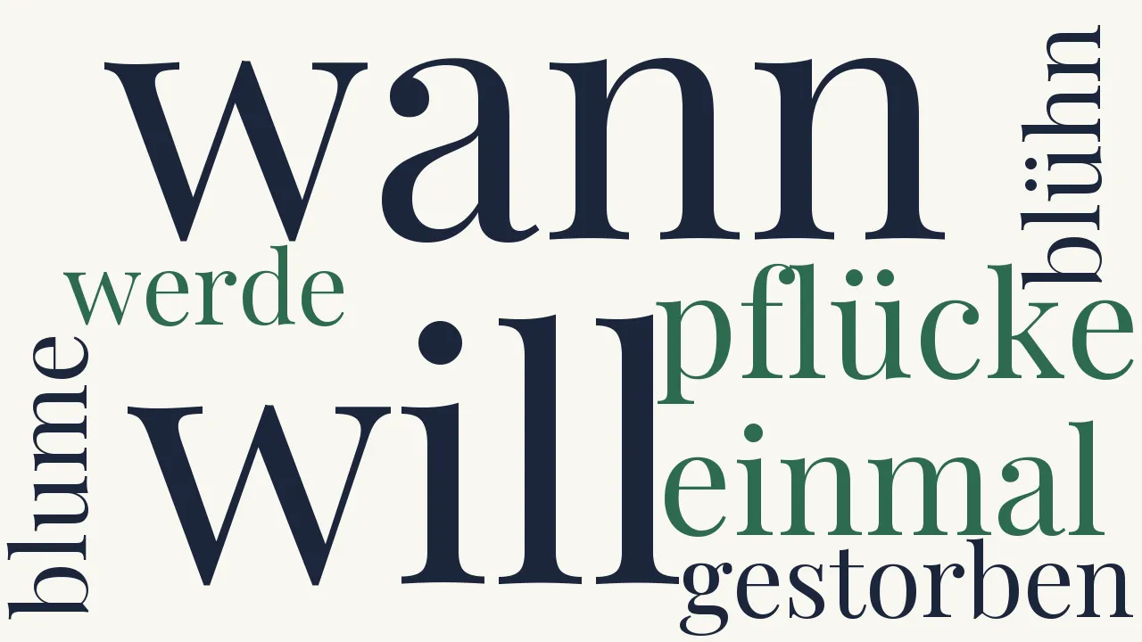 Wortwolke zu Letzter Schmuck