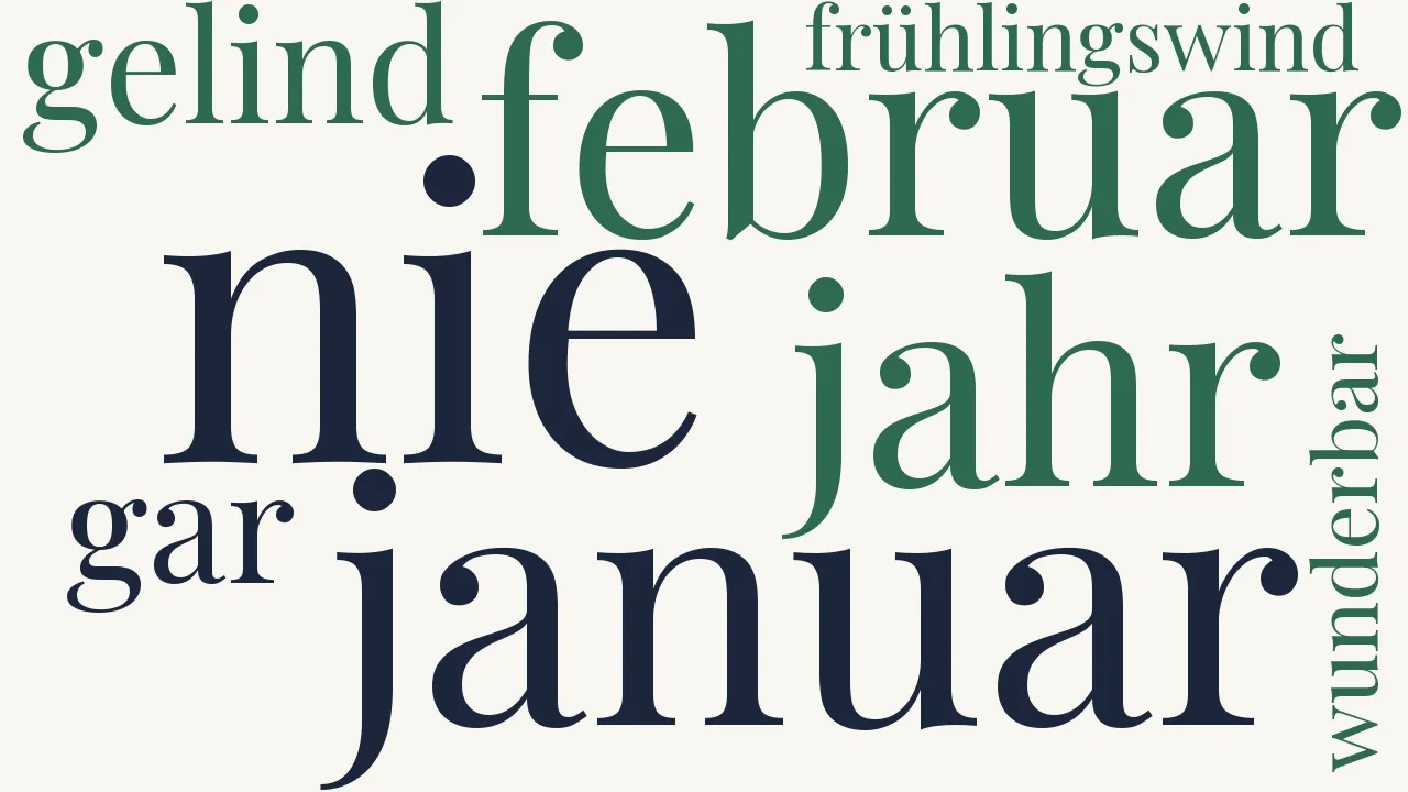Wortwolke zu Nie noch war ein Januar