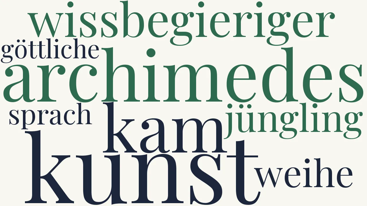 Wortwolke zu Archimedes und der Schüler
