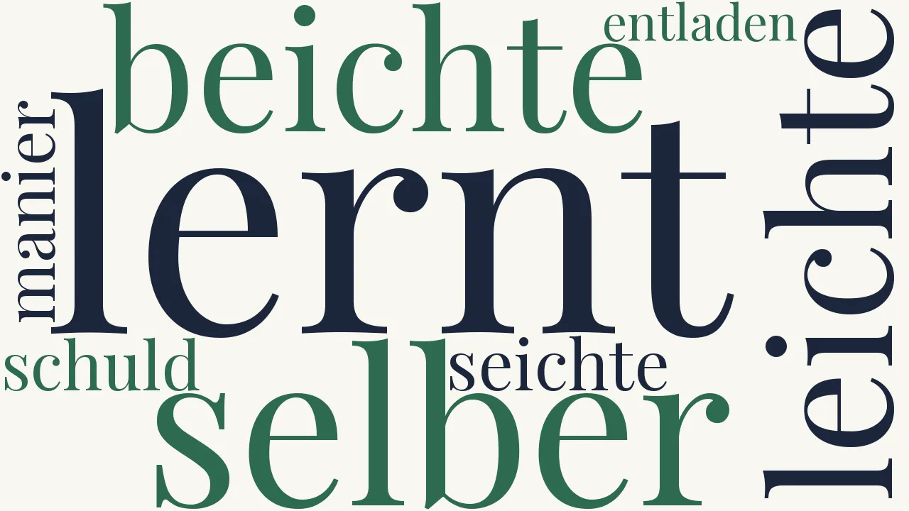 Wortwolke zu Die Beichte