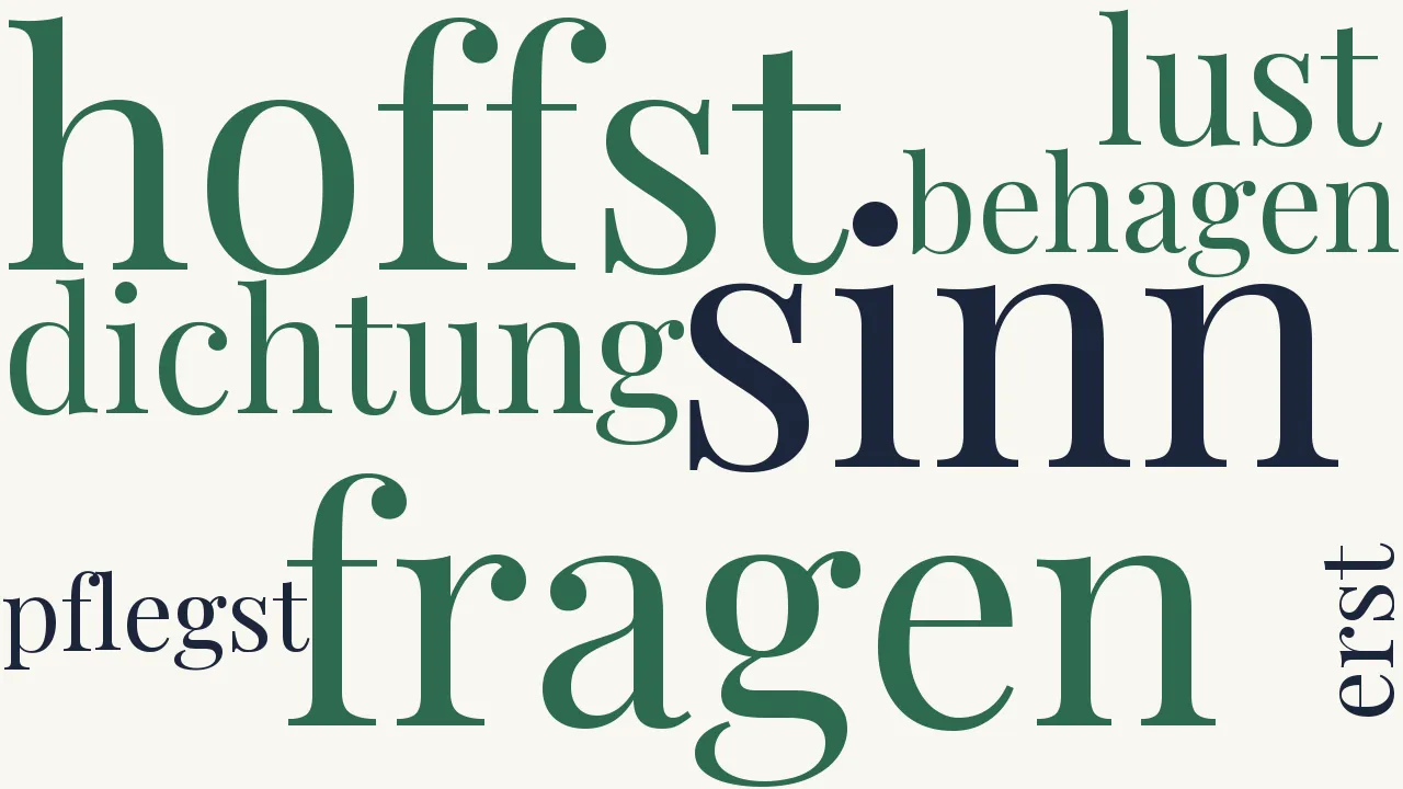 Wortwolke zu Gedicht und Sinn