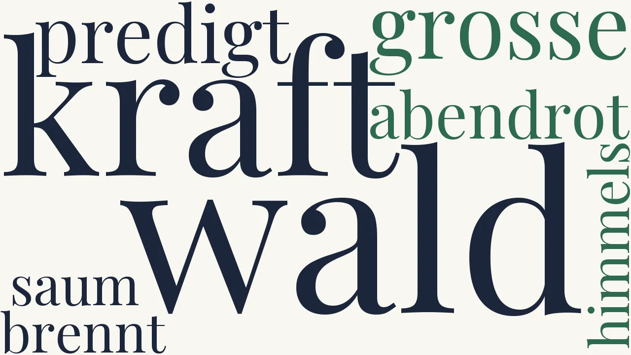 Wortwolke zu Pastors Abendspaziergang