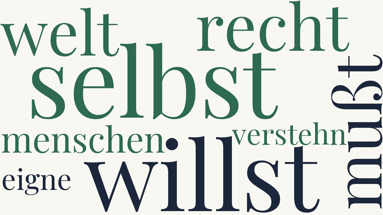 Wortwolke zu Willst Welt und Menschen recht verstehn