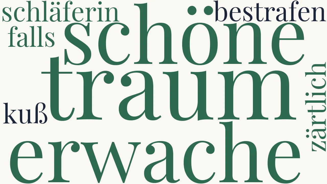 Wortwolke zu An eine Schläferin