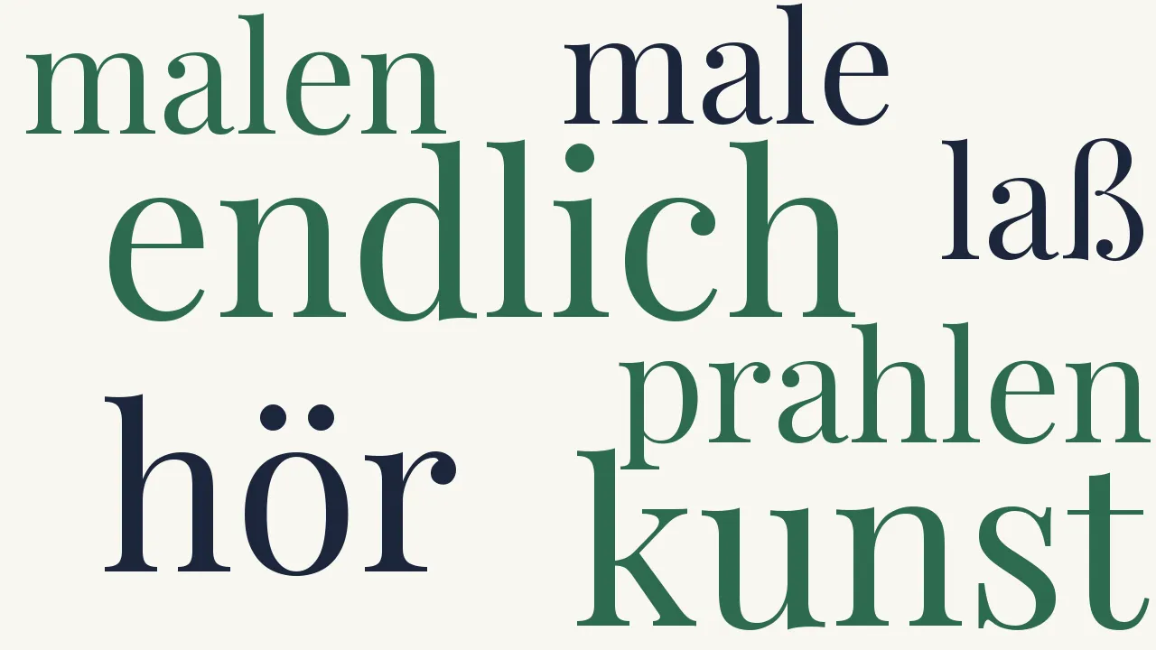 Wortwolke zu Auf einen ruhmredigen und schlechten Maler