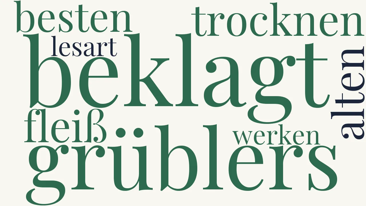 Wortwolke zu Auf gewisse Ausleger der Alten