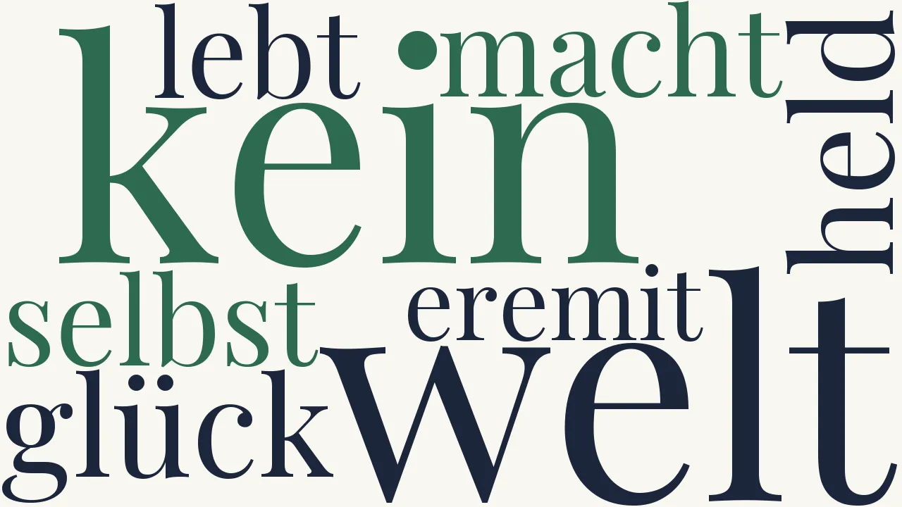Wortwolke zu Der Eremit und das Glück