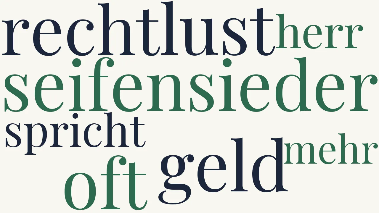 Wortwolke zu Johann der Seifensieder