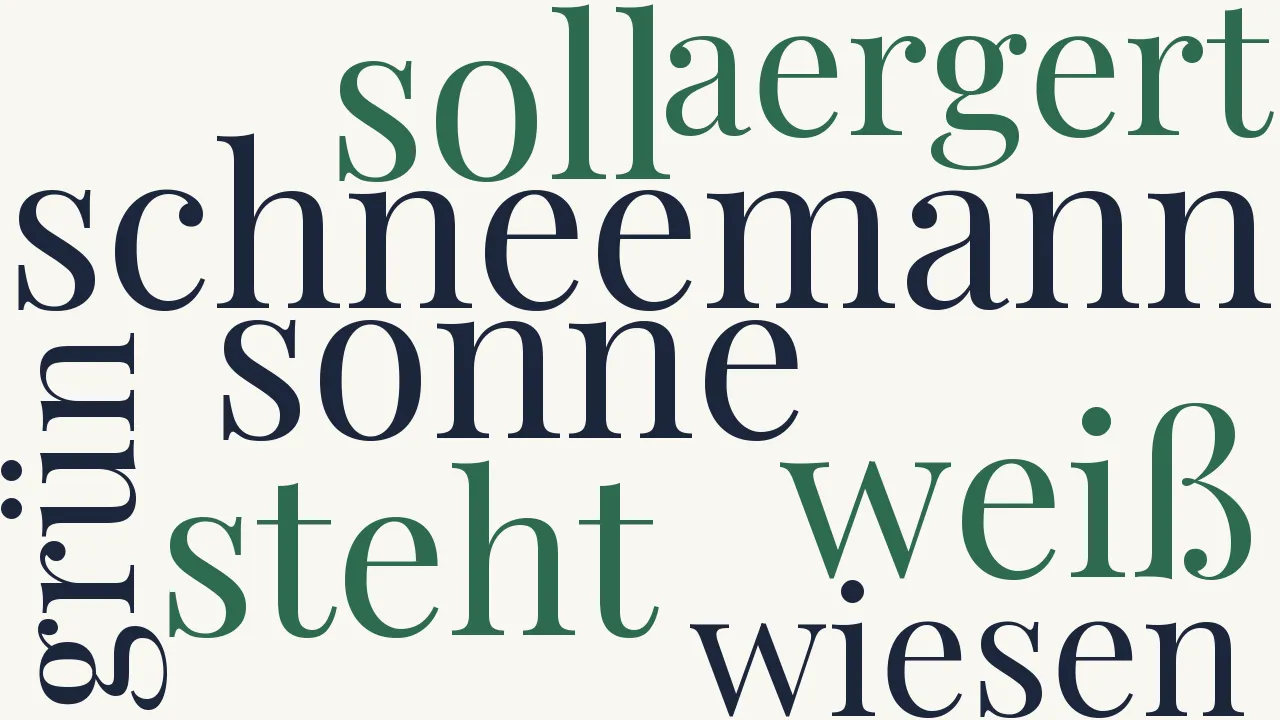 Wortwolke zu Der Mann von Schnee