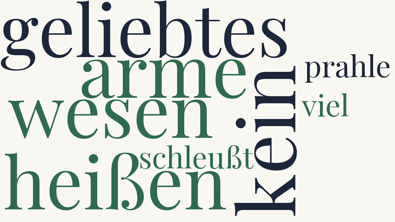 Wortwolke zu Wer kein geliebtes Wesen...
