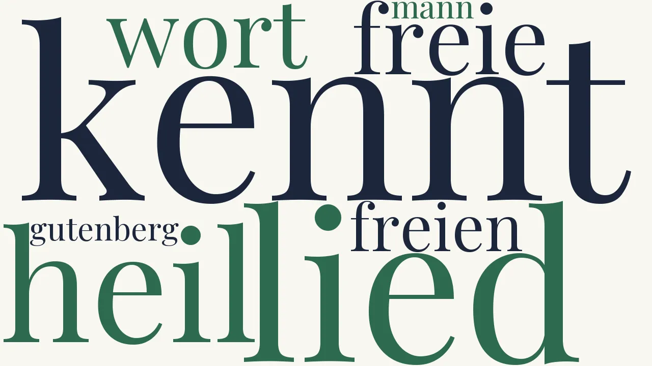 Wortwolke zu Gutenberglied