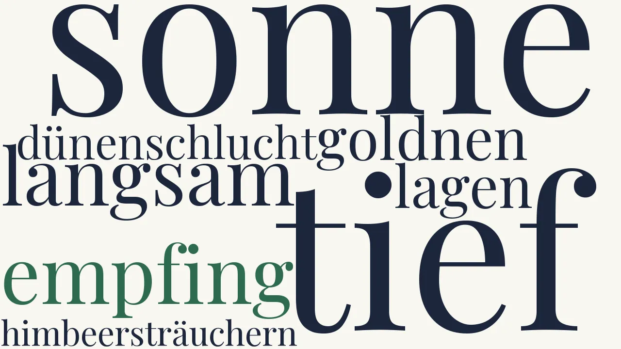 Wortwolke zu Für Mary aus Ahlbeck