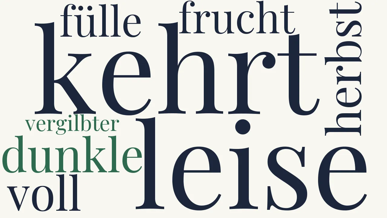 Wortwolke zu Der Herbst des Einsamen
