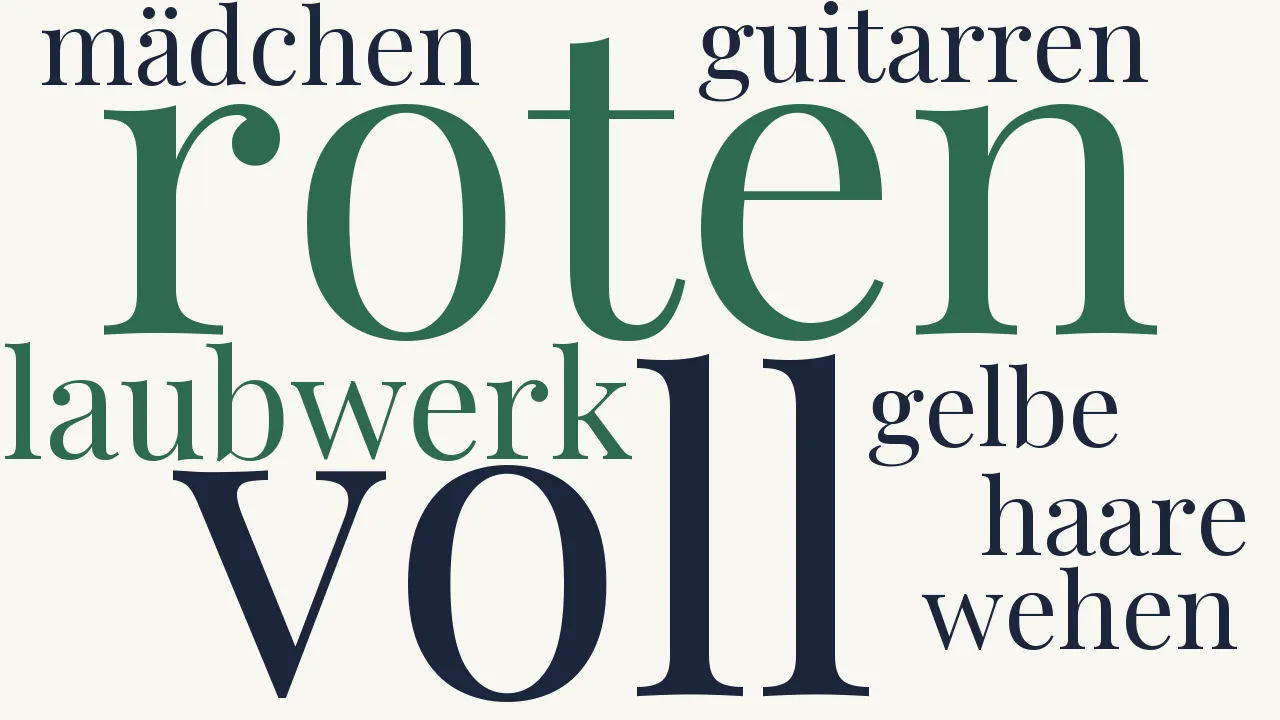 Wortwolke zu Im roten Laubwerk voll Guitarren