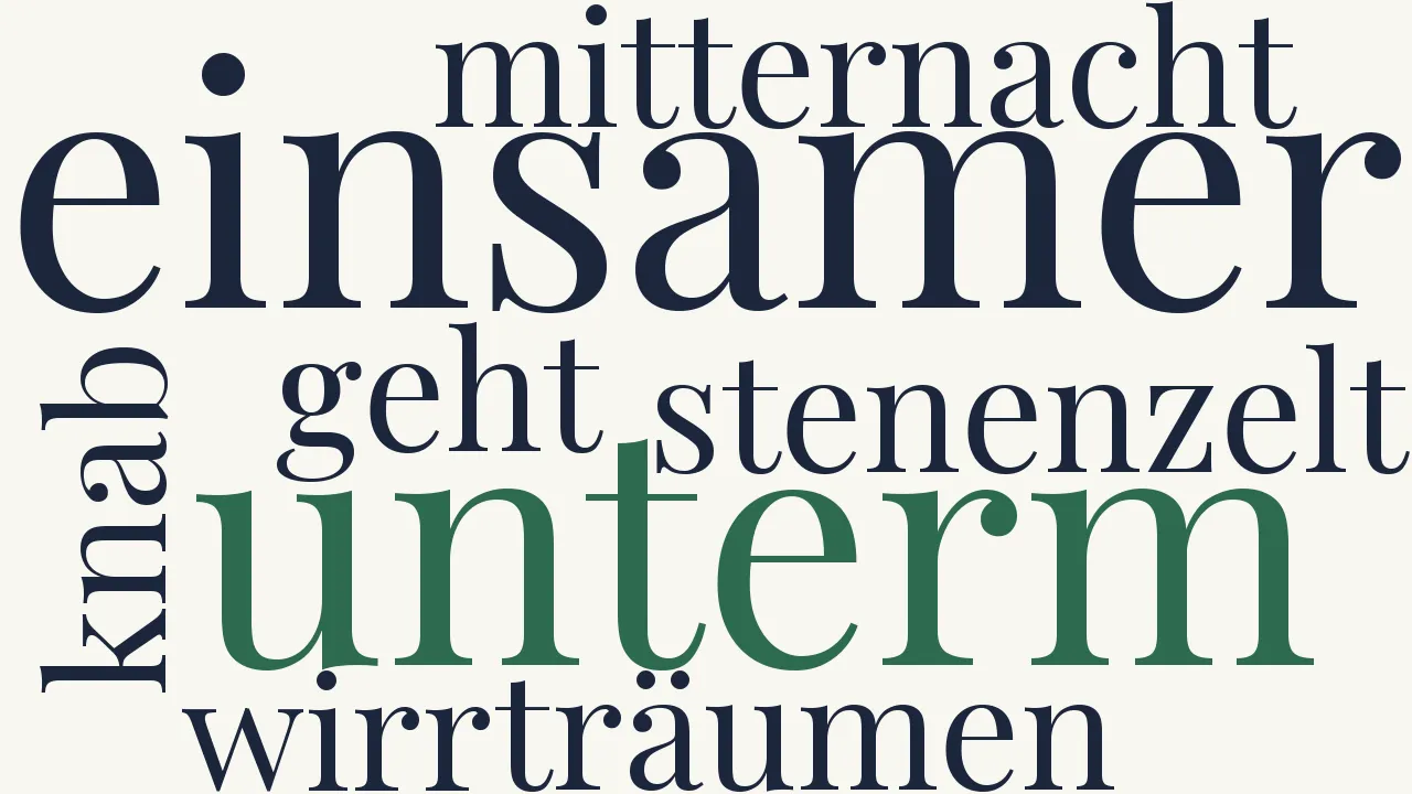 Wortwolke zu Romanze zur Nacht
