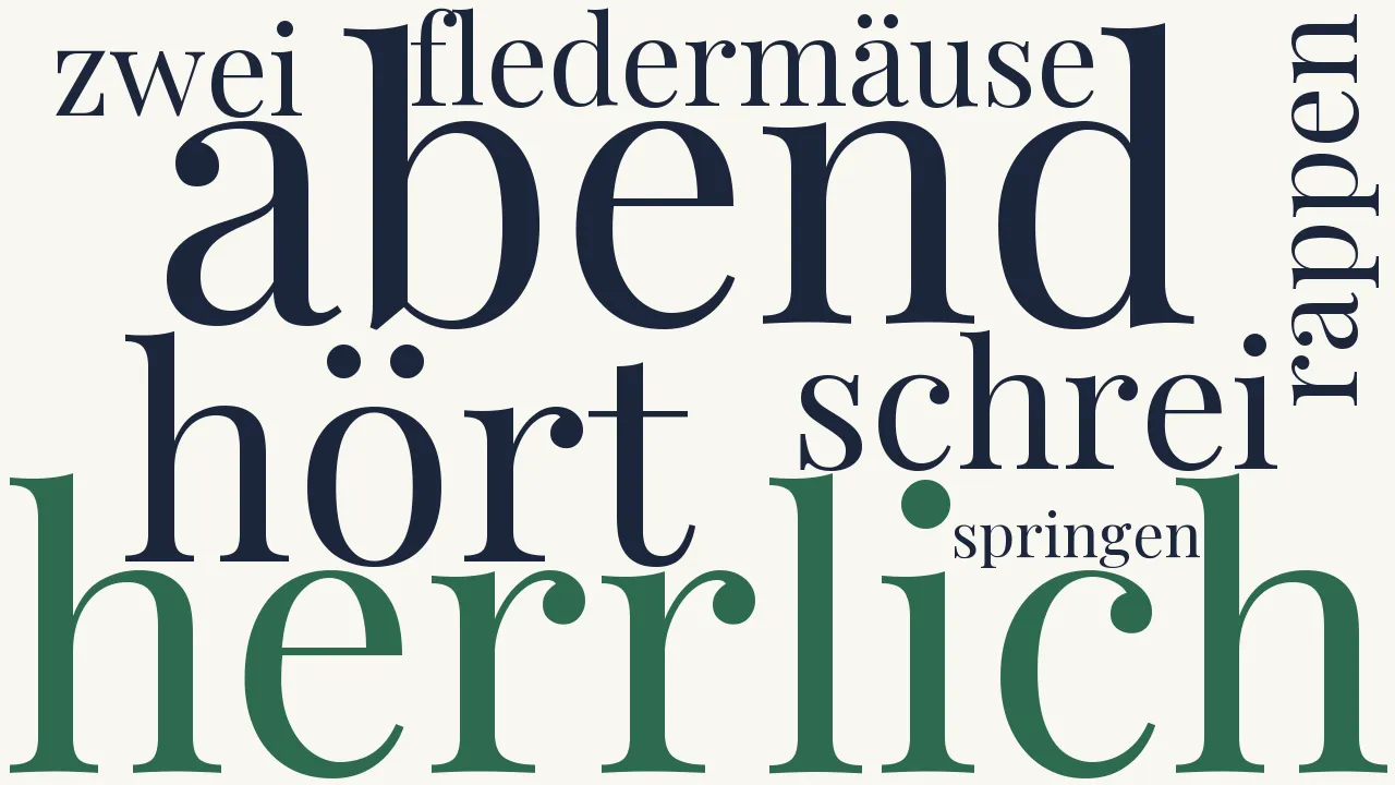 Wortwolke zu Zu Abend mein Herz
