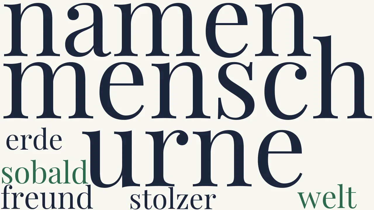 Wortwolke zu Sobald ein stolzer Mensch zur Erde kehrt...