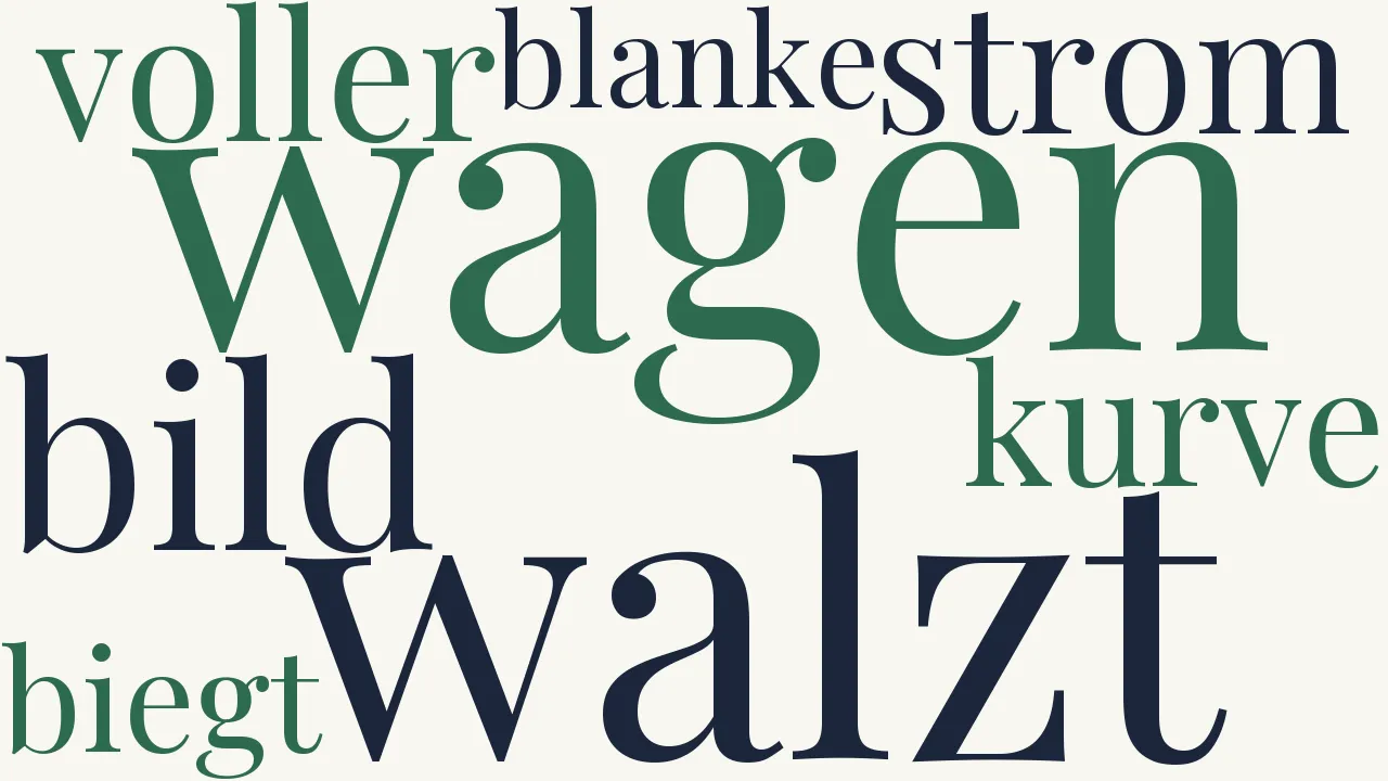 Wortwolke zu Auf der Straßenbahn