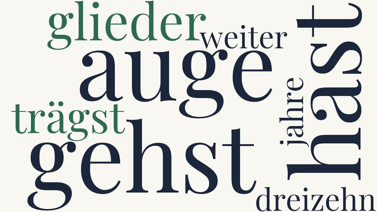 Wortwolke zu Dreizehn Jahre alt