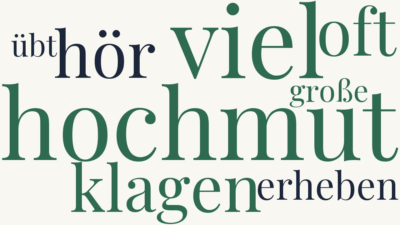 Wortwolke zu Mittel gegen den Hochmut der Großen