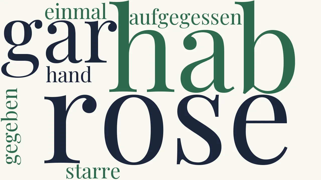 Wortwolke zu Da hab′ ich gar die Rose